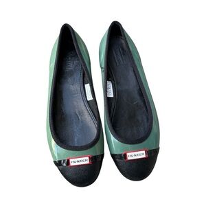 Hunter Two-Tone Black and Teal Boots